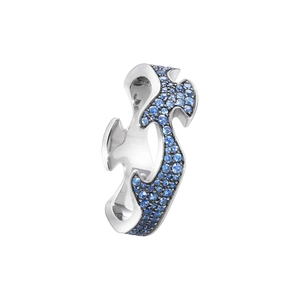Fusion Mitte Ring Weißes Gold & Blau Saphir von Georg Jensen, Schneller Versand - Nordicspectra.de