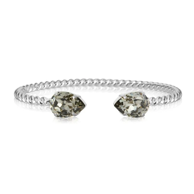 Caroline Svedbom - Mini Drop Bracelet Rhodium Black Diamond