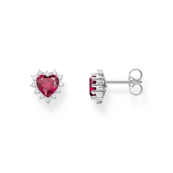 Red Heart with Sparkling Stones Earrings - Thomas Sabo - Suuri valikoima & ilmainen lahjapaketointi - Nordic Spectra