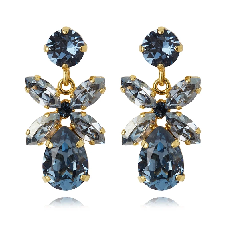 Caroline Svedbom - Mini Dione Earrings Gold Denim Blue/Blue Shade