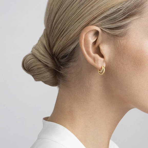 Halo Ohrringe Gold Mit Pavé Diamanten 0.12 ct von Georg Jensen, Schneller Versand - Nordicspectra.de