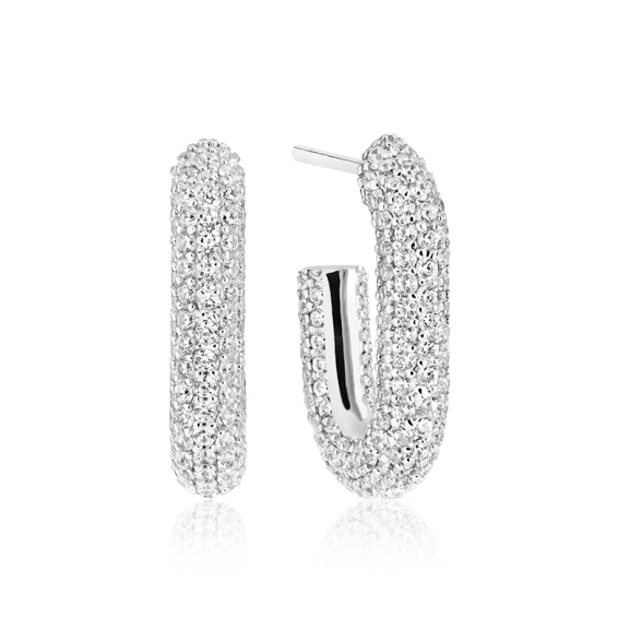 Capri Piccolo Örhängen i silver med gnistrande Cubic Zirconia-stenar från Sif Jakobs Capri-kollektion.