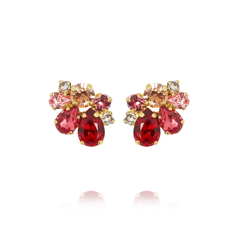 Caroline Svedbom - Katie Earrings Gold Scarlet Combo