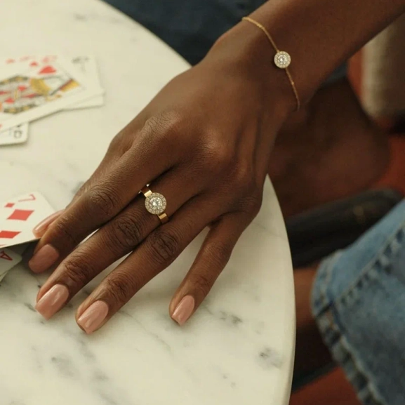 Thassos Ring Gold - Edblad - Snabb leverans - Gratis paketinslagning