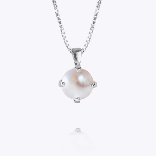 Classic Petite Necklace Rhodium Pearl - Caroline Svedbom - Nopea toimitus ja lahjapakkaus - Nordic Spectra