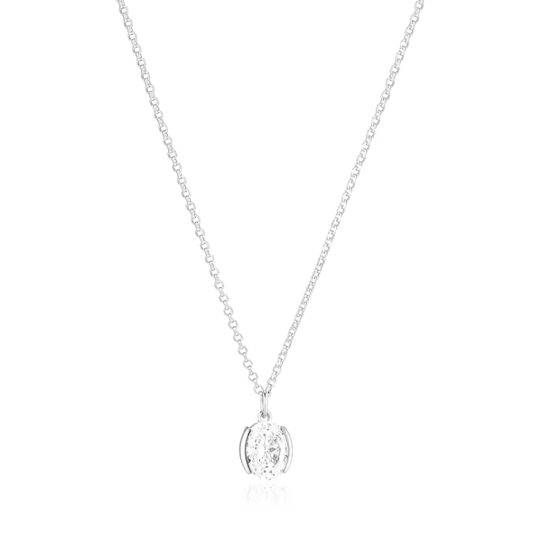 Ellisse Carezza Halsband från Sif Jakobs i silver med gnistrande Cubic Zirconia-stenar