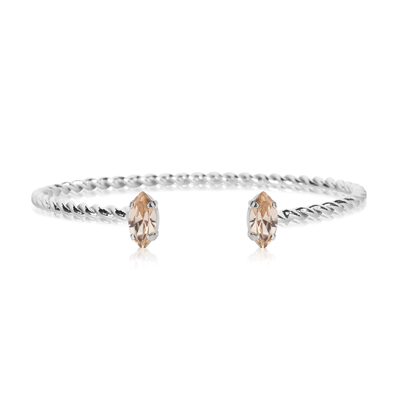 Caroline Svedbom - Petite Navette Bracelet Rhodium Light Silk