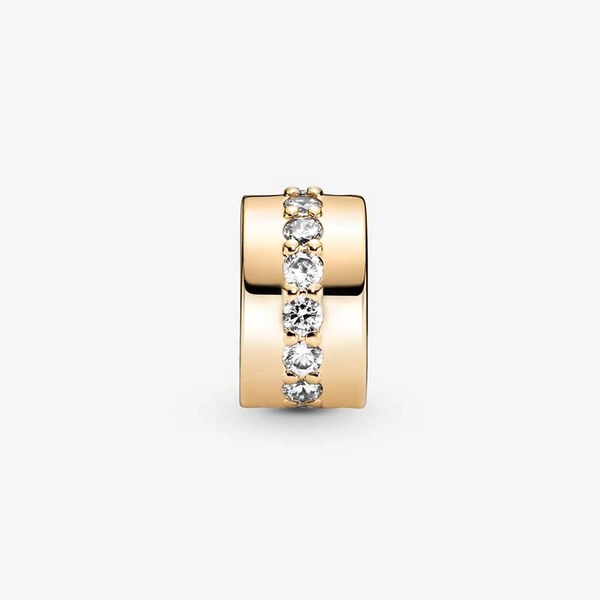 Klar Glittrande Rad Clipberlock 14K Guld - PANDORA - Snabb frakt & paketinslagning - Nordicspectra.se
