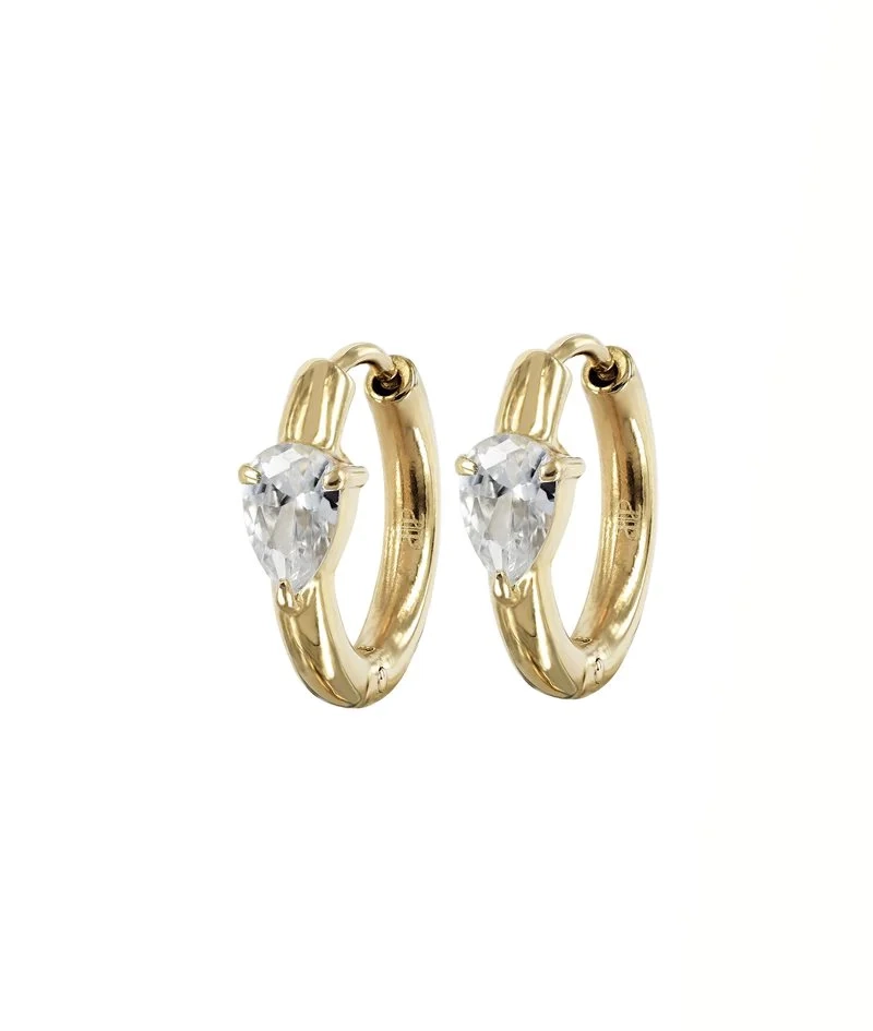 DROP Crystal Hoops Guld - Astrid & Agnes - Nordic Spectra
