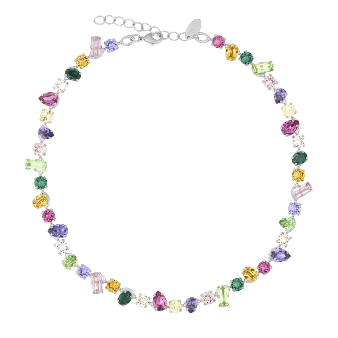 Caroline Svedbom - Noelle Statement Necklace Rhodium Festive Combo