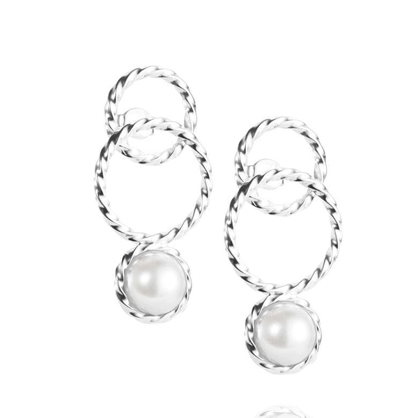 Twisted Orbit Earrings - Pearl - Efva Attling örhängen - Snabb frakt & paketinslagning - Nordicspectra.se