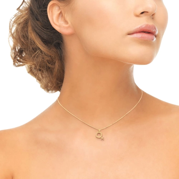 Halsband Kvinnosymbol 18 K Guld - Snabb frakt & paketinslagning - Nordicspectra.se