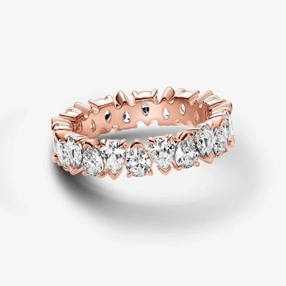Glittrande Ring med Slingrande Stenar Rosé - PANDORA - Snabb leverans & paketinslagning - Nordic Spectra