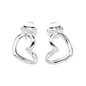 Love Vibe Studs hjärtörhängen i återvunnet silver