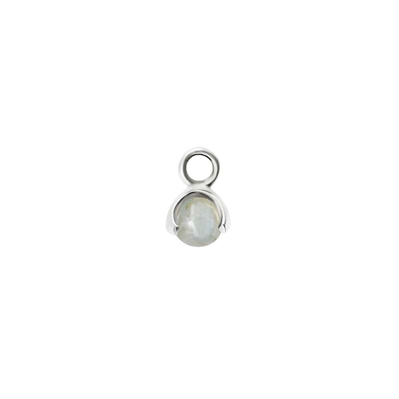 Letters Stone 3 Aquamarine Pendant Silver