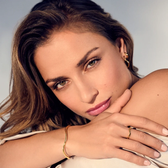 elegant armband i 18K guldpläterat silver