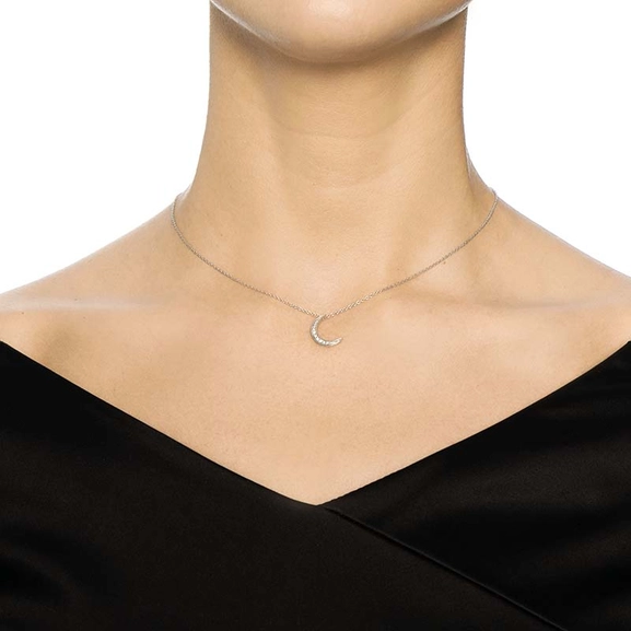 Pencez Moon & Stars Necklace White Gold - Efva Attling - Skandinaviska Designsmycken - Nordic Spectra