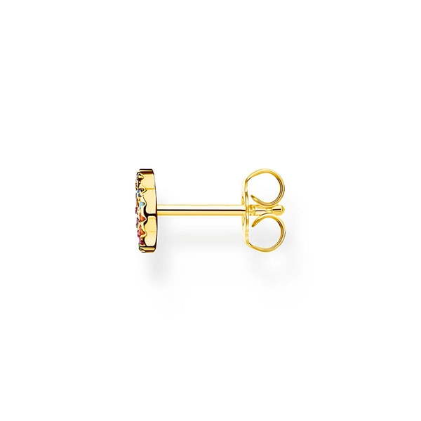 Single Ear Stud Peace Colourful Stones Gold - Thomas Sabo - Suuri valikoima & ilmainen lahjapaketointi - Nordicspectra.fi