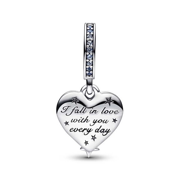 Celestial Shooting Star Heart Double Dangle Charm - PANDORA - Snabb frakt & paketinslagning - Nordicspectra.se