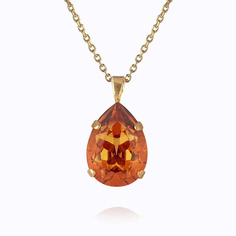 Caroline Svedbom - Mini Drop Necklace Gold Light Amber