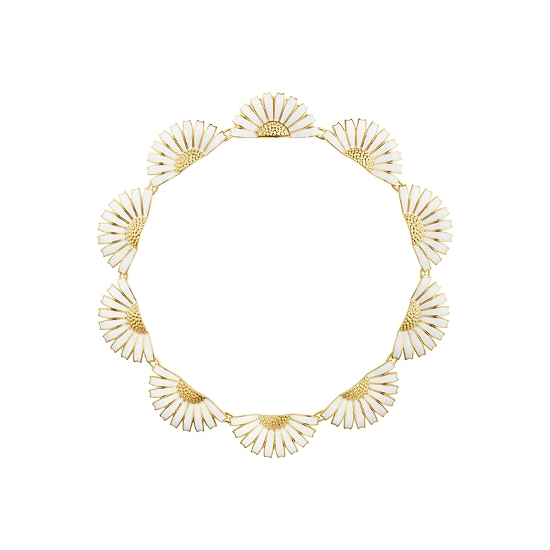 Georg Jensen - Daisy Halva Blommor Collier Guld