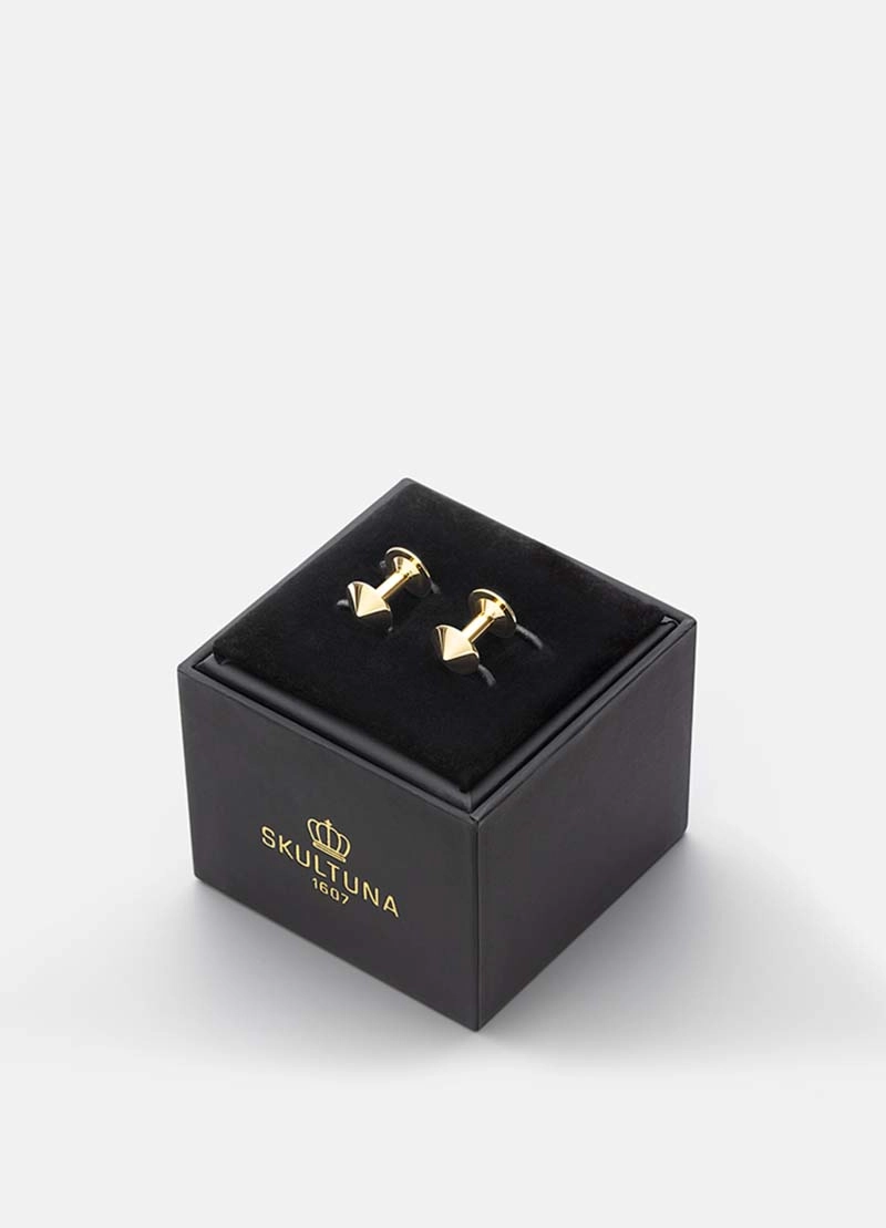 Icon Manschettknappar Modell X Guldpläterad - Skultuna - Snabb frakt & paketinslagning - Nordicspectra.se