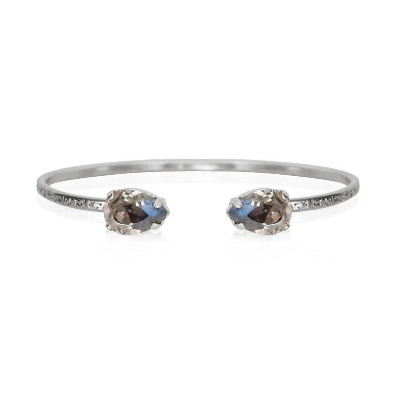 Caroline Svedbom - Petite Drop Bracelet Rhodium Black Diamond