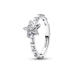 Pandora Timelessin hopeinen Stella Baguette -sormus