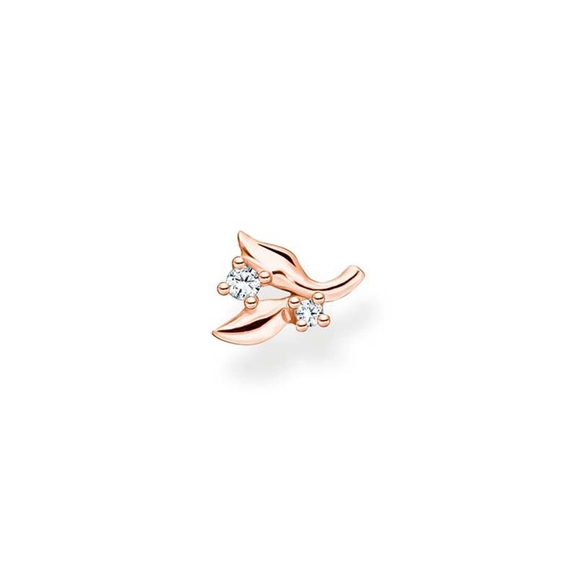 Einzel Ohrstecker Blätter Mit Weißen Steinen Roségold von Thomas Sabo, Schneller Versand - Nordicspectra.de