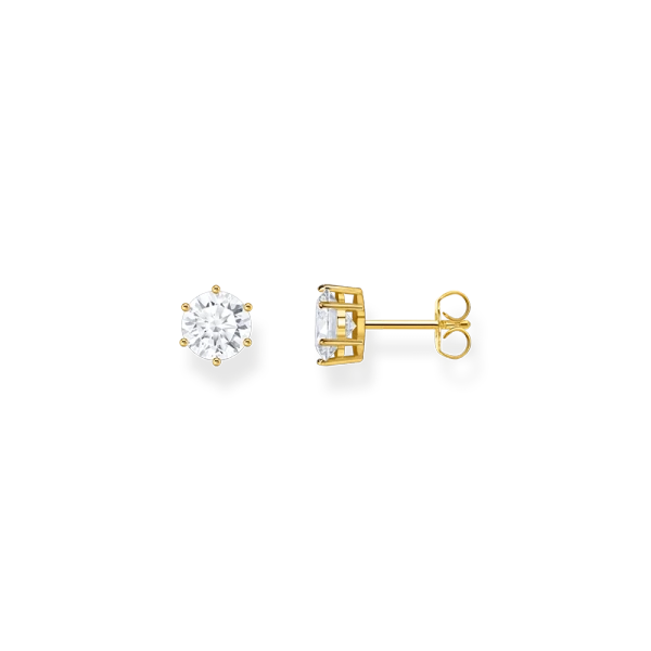 Silverörhängen med Stora Glittrande Briljantslipade Stenar Guld - Thomas Sabo - Snabb leverans & paketinslagning - Nordic Spectra