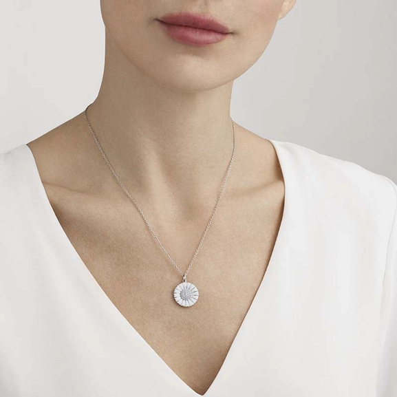 Daisy Medium Halsband Silver med Diamanter - Georg Jensen halsband - Snabb frakt & paketinslagning - Nordicspectra.se