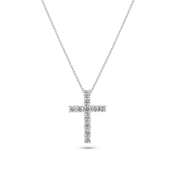 Alba Croce Necklace i 14K vitguld med gnistrande labbodlade diamanter