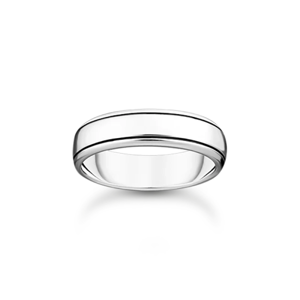 Svarta Linjer Ring i återvunnet silver med två mörka linjer