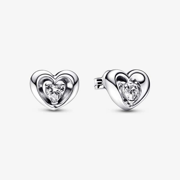 Radiant Heart & Floating Stone Stud Earrings - PANDORA - Suuri valikoima & ilmainen lahjapaketointi - Nordicspectra.fi