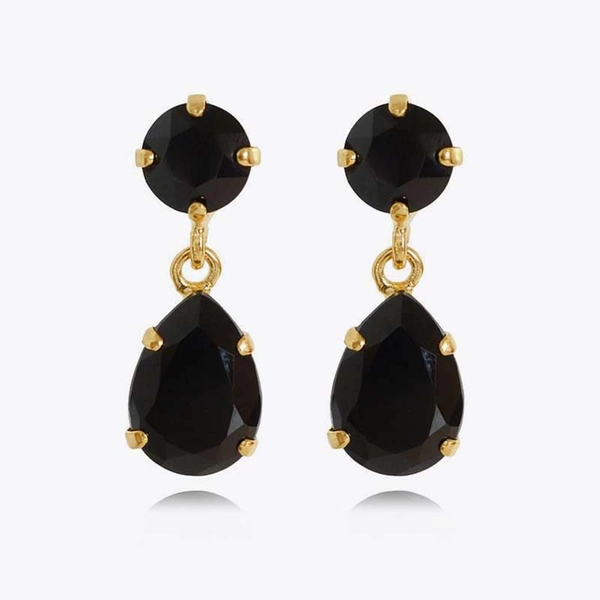 Mini Drop Earrings Gold Jet - Caroline Svedbom - Nopea toimitus ja lahjapakkaus - Nordic Spectra