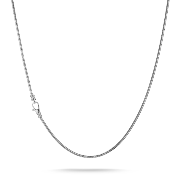 Rebel Ormlänk 2 mm halsband i blankt stål