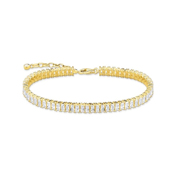 Tennisarmband Baguette Guld - Thomas Sabo berlock - Snabb frakt & paketinslagning - Nordicspectra.se