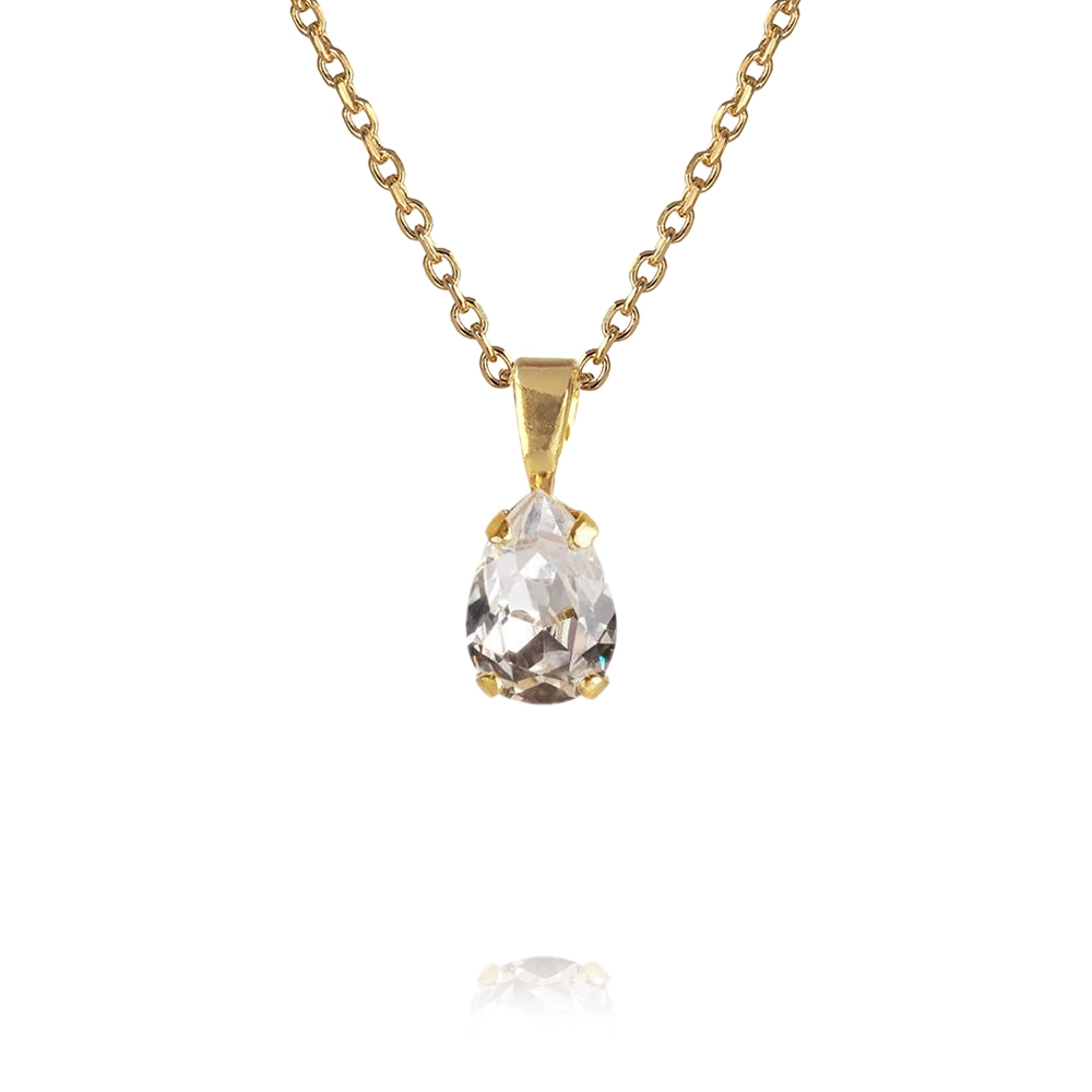 Caroline Svedbom - Petite Drop Necklace Gold Crystal