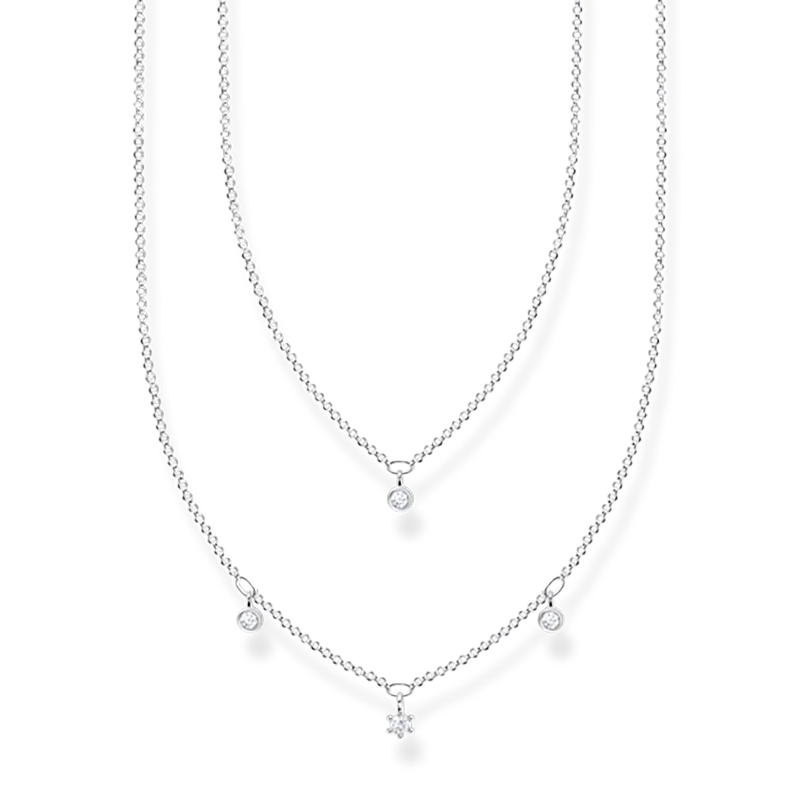Thomas Sabo – Dubbelt Halsband med Glittrande Stenar