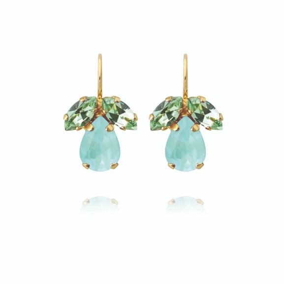 Timo Earrings i guld med mjuk mintkombination