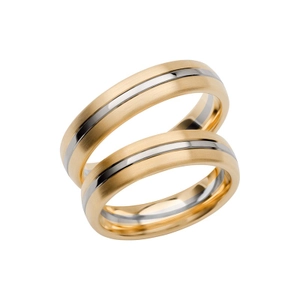 SR3026-5 Guld/Vitguld - Vigsel- & förlovningsringar - Schalins - Fri storleksändring* - Nordic Spectra
