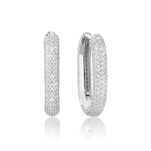 Capri Medio Örhängen i silver med gnistrande Cubic Zirconia-stenar från Sif Jakobs