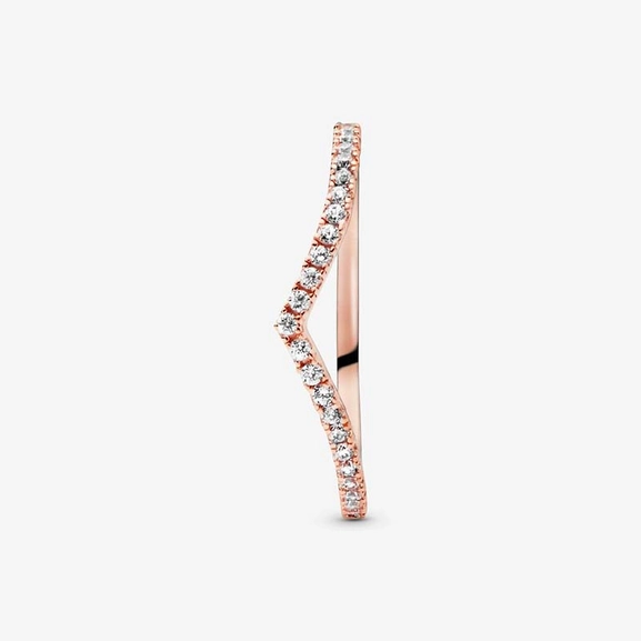 Glittrande Wishbone Ring Rosé - PANDORA - Snabb frakt & paketinslagning - Nordicspectra.se
