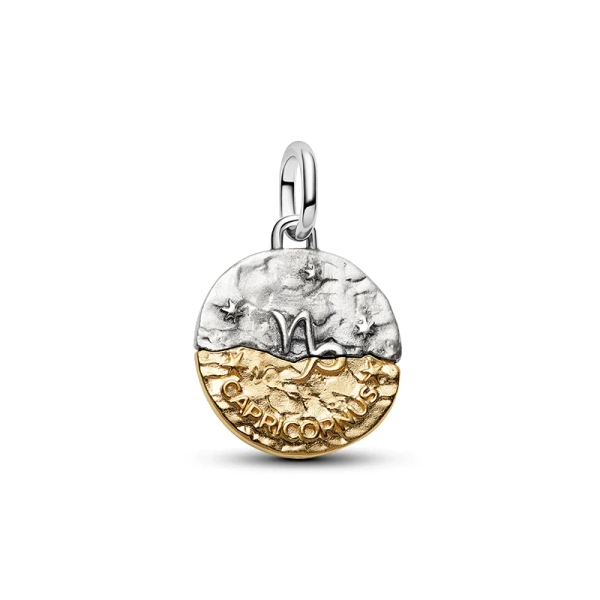 Stenbocken Medaljongberlock från Pandora ME i silver och 14K guldplätering med antikinspirerat motiv och inskription.