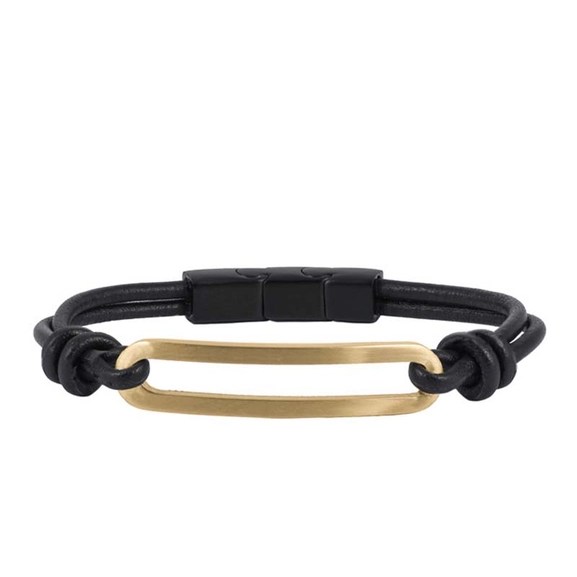 BENJAMIN Läder Armband Guld - AROCK - Snabb frakt & paketinslagning - Nordicspectra.se