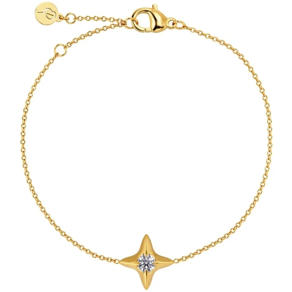 Armband i 14K guldplätering med en stjärna och gnistrande cubic zirconia