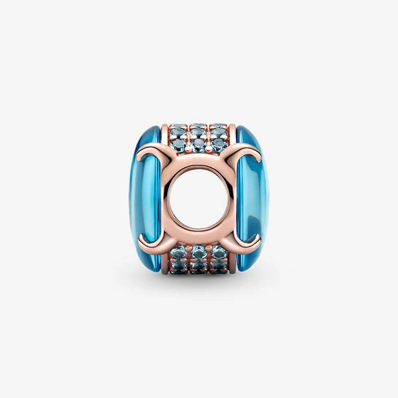 Blå Oval Cabochon Berlock Rosé - PANDORA - Snabb frakt & paketinslagning - Nordicspectra.se