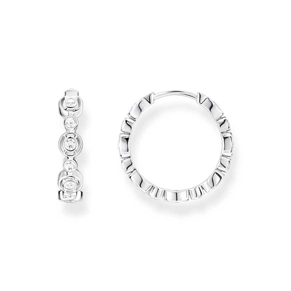 Creolen Kreise mit weißen Steinen Silber von Thomas Sabo, Schneller Versand - Nordicspectra.de
