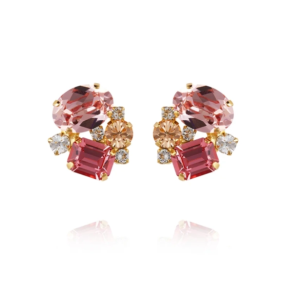 Mini Carolina Earrings Gold Pink Combo - Caroline Svedbom - Nopea toimitus ja lahjapakkaus - Nordic Spectra
