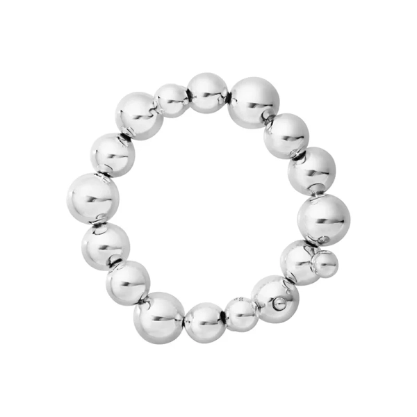 Moonlight Grapes armband i silver med rundade kulor